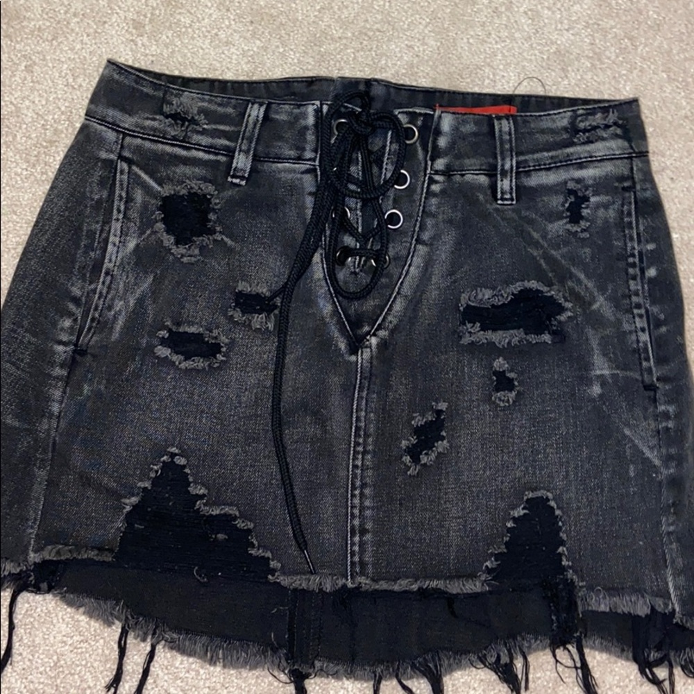 Brand new jean skirt, black